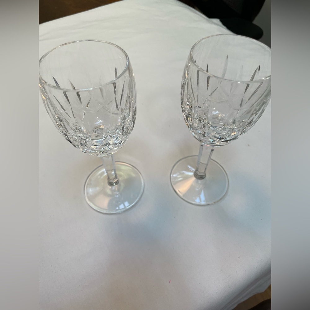 Set of two Waterford Crystal small wine glasses -never used